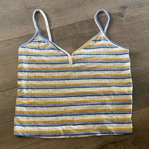 Striped crop top tank, slightly wrinkled in the picture but SO soft, PJ material